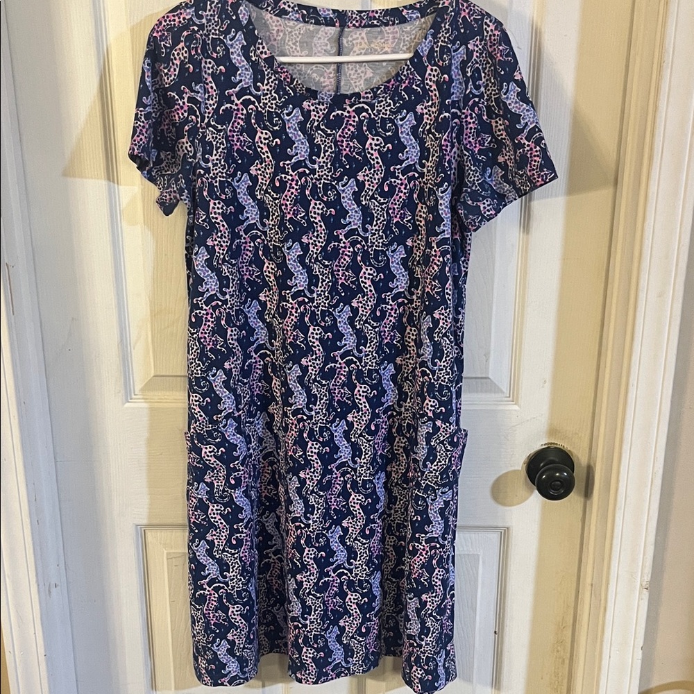 Lilly Pulitzer Blue and Pink Patterned Dress